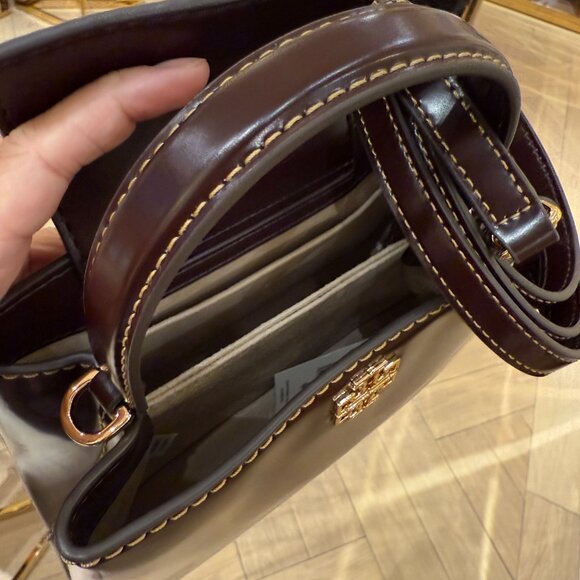 Tory Burch Britten Mini Satchel 162831 Tempranillo, $450 - Picture 6 of 7